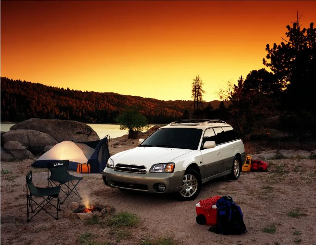 2001 Subaru Outback at campsite